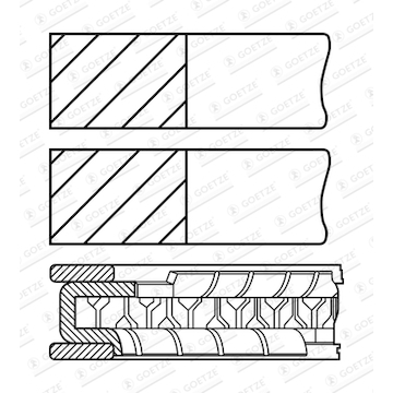 Sada pístních kroužků GOETZE ENGINE 08-107400-00