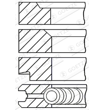 Sada pístních kroužků GOETZE ENGINE 08-208100-00