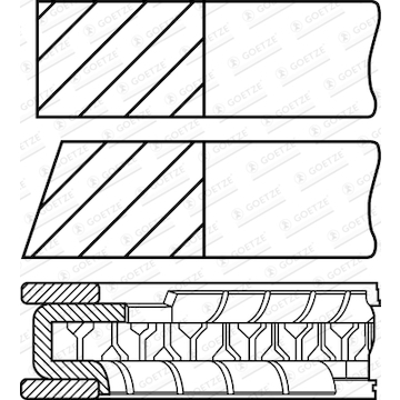 Sada pístních kroužků GOETZE ENGINE 08-430607-00