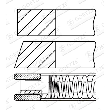 Sada pístních kroužků GOETZE ENGINE 08-433900-00