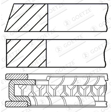 Sada pístních kroužků GOETZE ENGINE 08-443900-00
