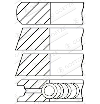 Sada pístních kroužků GOETZE ENGINE R21976DR