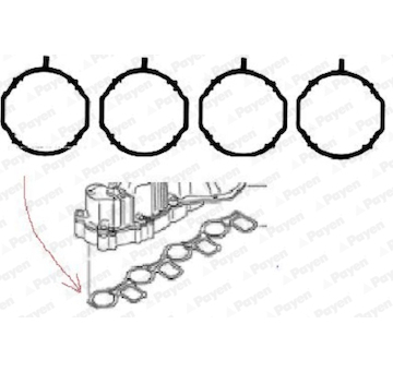 Sada těsnění, koleno sacího potrubí PAYEN HA5069
