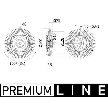 Spojka, větrák chladiče MAHLE ORIGINAL CFC 261 000P