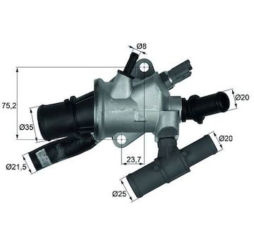 Termostat, chladivo MAHLE ORIGINAL TI 166 88