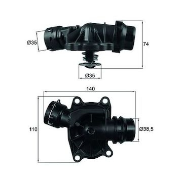 Termostat, chladivo MAHLE ORIGINAL TI 233 88