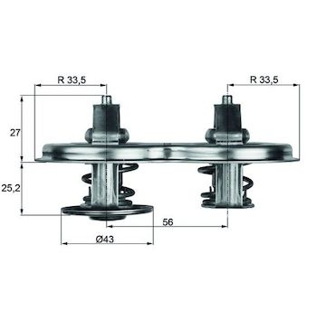 Termostat, chladivo MAHLE ORIGINAL TX 33 83D