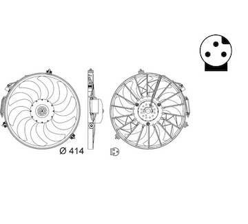 Větrák, chlazení motoru MAHLE ORIGINAL CFF 25 000S