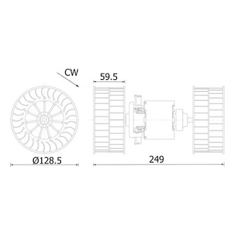 vnitřní ventilátor MAHLE ORIGINAL AB 323 000S