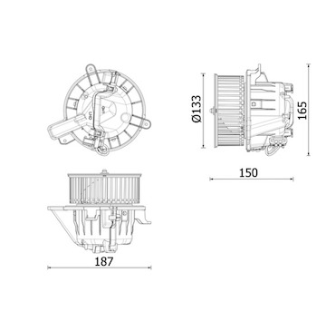 vnitřní ventilátor MAHLE ORIGINAL AB 332 000P