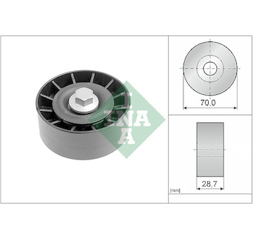 Vratná/vodicí kladka, klínový žebrový řemen INA 532 0254 10