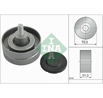 Vratná/vodicí kladka, klínový žebrový řemen INA 532 0415 10