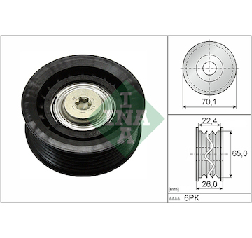 Vratná/vodicí kladka, klínový žebrový řemen INA 532 0471 10