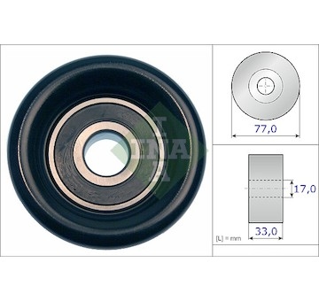 Vratná/vodicí kladka, klínový žebrový řemen INA 532 0568 10