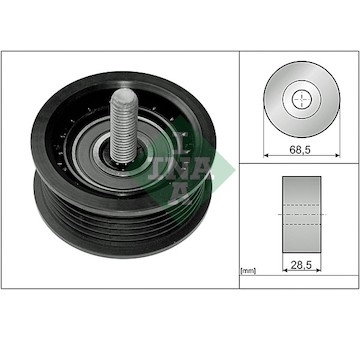 Vratná/vodicí kladka, klínový žebrový řemen INA 532 0745 10