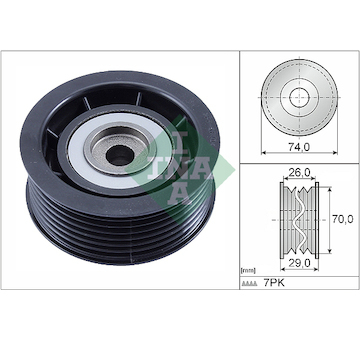 Vratná/vodicí kladka, klínový žebrový řemen INA 532 0840 10