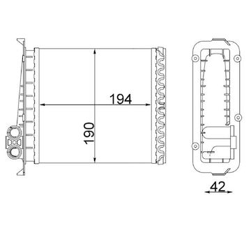 Výměník tepla, vnitřní vytápění MAHLE ORIGINAL AH 106 000S