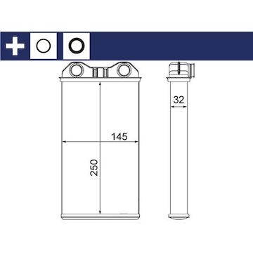 Výměník tepla, vnitřní vytápění MAHLE ORIGINAL AH 14 000S