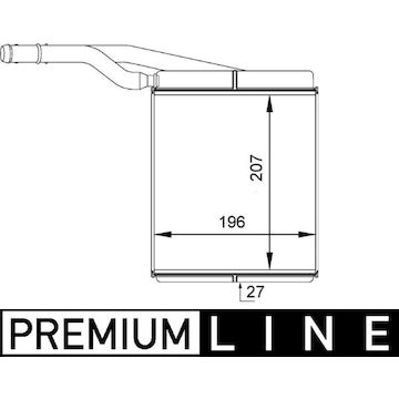 Výměník tepla, vnitřní vytápění MAHLE ORIGINAL AH 143 000P