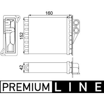 Výměník tepla, vnitřní vytápění MAHLE ORIGINAL AH 168 000P