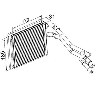 Výměník tepla, vnitřní vytápění MAHLE ORIGINAL AH 198 000P