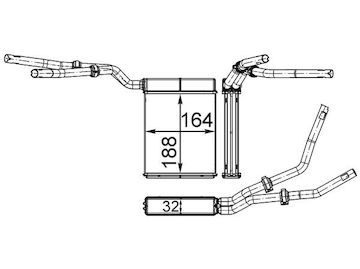 Výměník tepla, vnitřní vytápění MAHLE ORIGINAL AH 199 000S