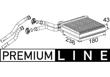 Výměník tepla, vnitřní vytápění MAHLE ORIGINAL AH 200 000P