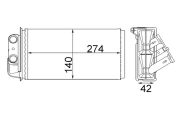 Výměník tepla, vnitřní vytápění MAHLE ORIGINAL AH 215 000S