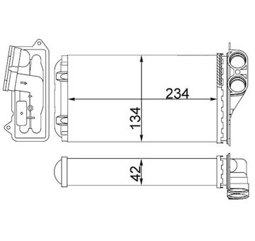 Výměník tepla, vnitřní vytápění MAHLE ORIGINAL AH 218 000S