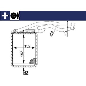 Výměník tepla, vnitřní vytápění MAHLE ORIGINAL AH 22 000S