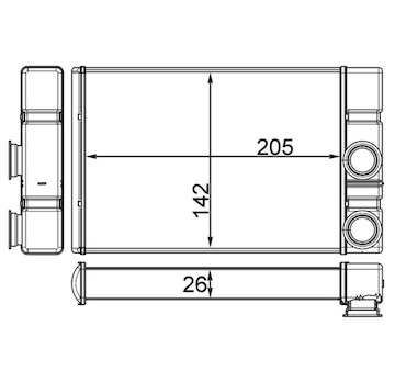 Výměník tepla, vnitřní vytápění MAHLE ORIGINAL AH 260 000S