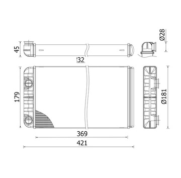 Výměník tepla, vnitřní vytápění MAHLE ORIGINAL AH 312 000S