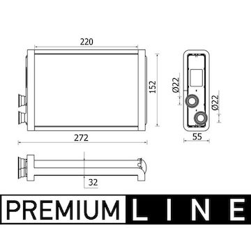 Výměník tepla, vnitřní vytápění MAHLE ORIGINAL AH 37 000P