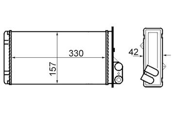 Výměník tepla, vnitřní vytápění MAHLE ORIGINAL AH 66 000S