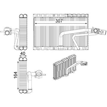 Výparník, klimatizace MAHLE ORIGINAL AE 114 000P
