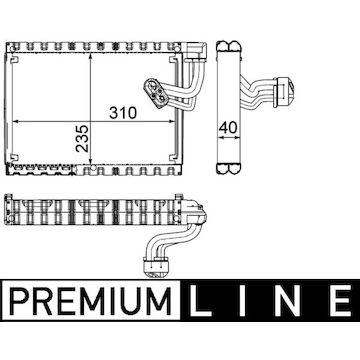 Výparník, klimatizace MAHLE ORIGINAL AE 89 000P