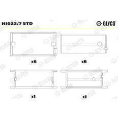 Hlavní ložiska klikového hřídele GLYCO H1022/7 STD
