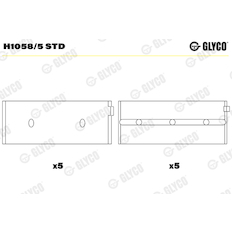 Hlavní ložiska klikového hřídele GLYCO H1058/5 STD