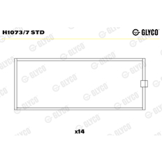 Hlavní ložiska klikového hřídele GLYCO H1073/7 STD