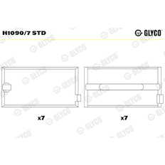 Hlavní ložiska klikového hřídele GLYCO H1090/7 STD