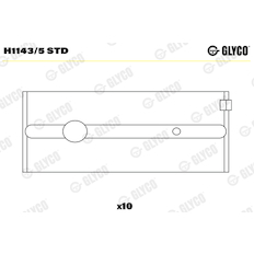 Hlavní ložiska klikového hřídele GLYCO H1143/5 STD