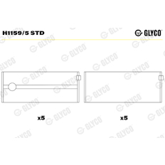 Hlavní ložiska klikového hřídele GLYCO H1159/5 STD