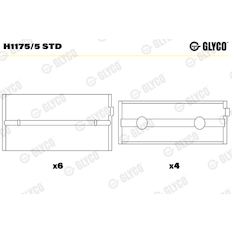 Hlavní ložiska klikového hřídele GLYCO H1175/5 STD