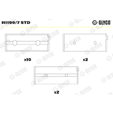 Hlavní ložiska klikového hřídele GLYCO H1199/7 STD