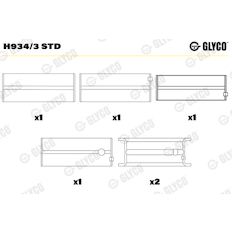 Hlavní ložiska klikového hřídele GLYCO H934/3 STD