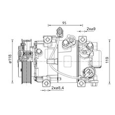 Kompresor, klimatizace MAHLE ORIGINAL ACP 1466 000P