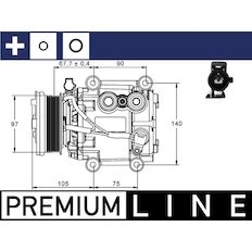 Kompresor, klimatizace MAHLE ORIGINAL ACP 848 000P