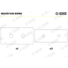 Ložisko vačkového hřídele GLYCO N049/4N SEMI