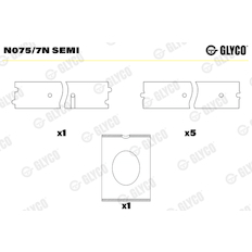 Ložisko vačkového hřídele GLYCO N075/7N SEMI