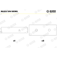 Ložisko vačkového hřídele GLYCO N122/3N SEMI